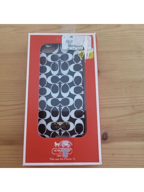 Coach Accessories - Vintage Coach Black & White Signature iPhone 5 Phone Case NWT NIB